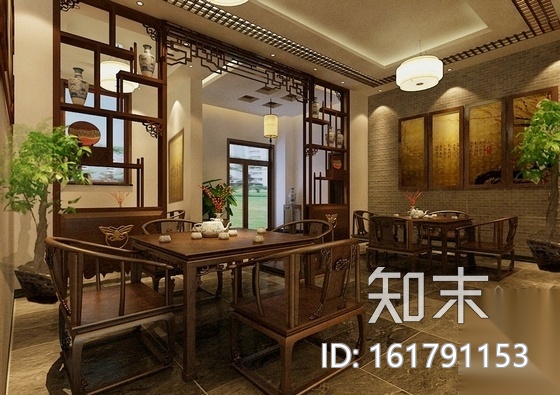 [绥中]特色中式茶楼室内装修图（含效果）cad施工图下载【ID:161791153】