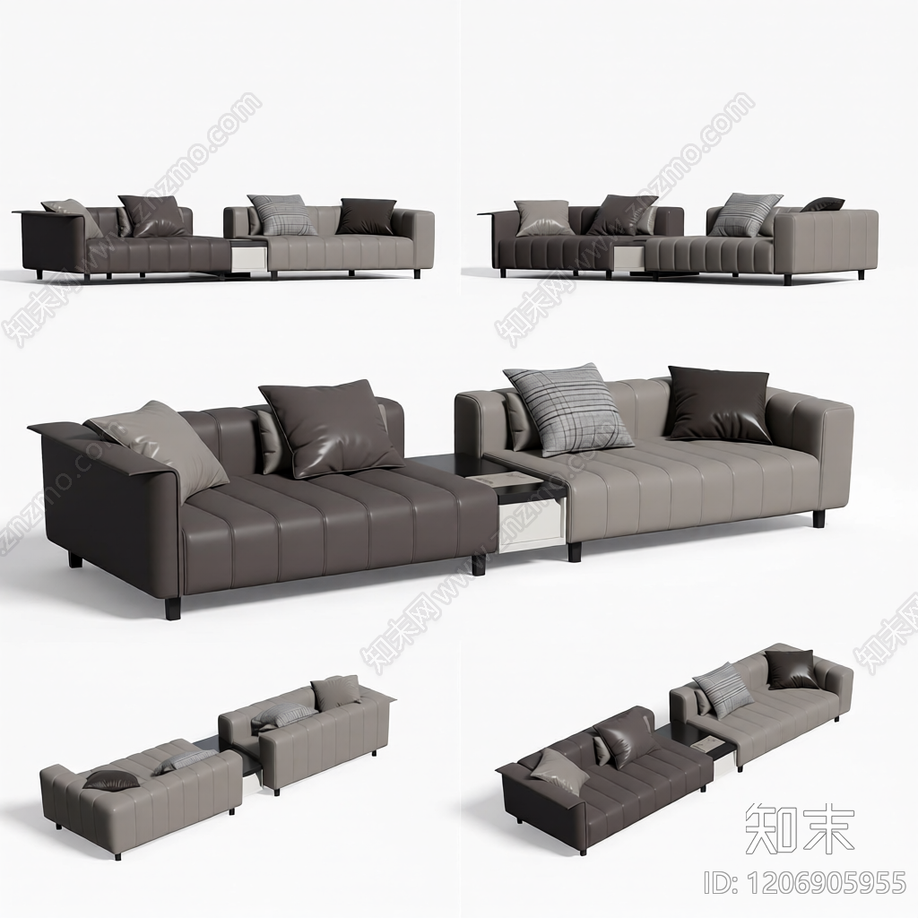 模块化沙发组合3D模型下载【ID:1206905955】