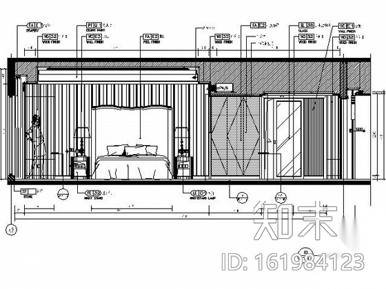 [厦门]假日大酒店客房样板间施工图cad施工图下载【ID:161984123】