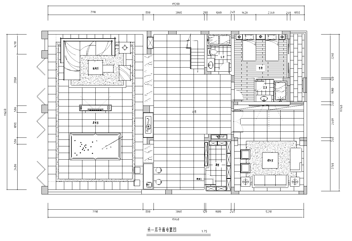 [广东]别墅精装室内设计施工图cad施工图下载【ID:166772104】