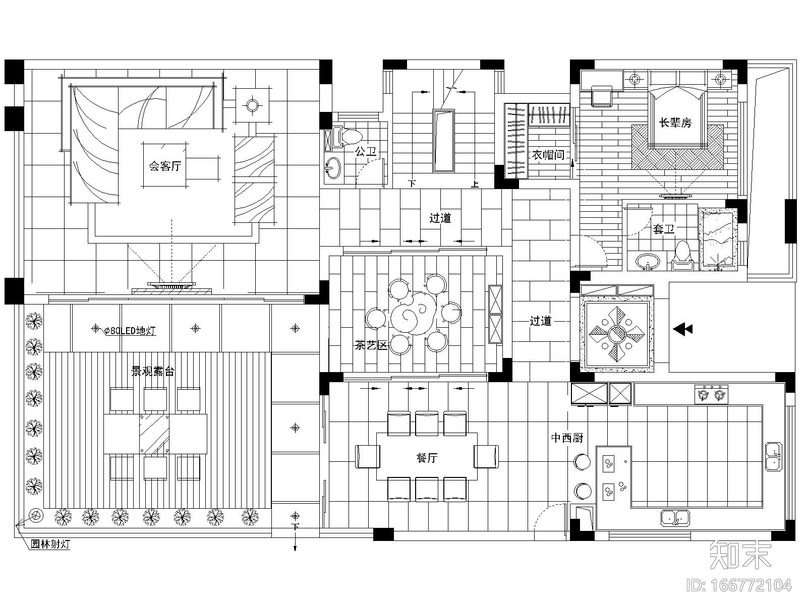 [广东]别墅精装室内设计施工图cad施工图下载【ID:166772104】