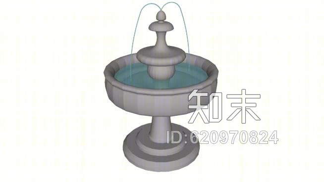 装饰喷泉喷泉花园，花园装饰SU模型下载【ID:620970824】