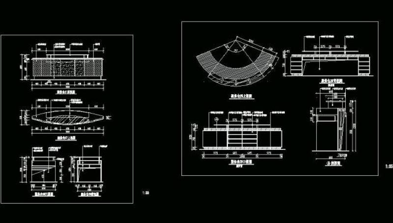 cad之吧台收银台服务台设计图片cad施工图下载【ID:149663154】