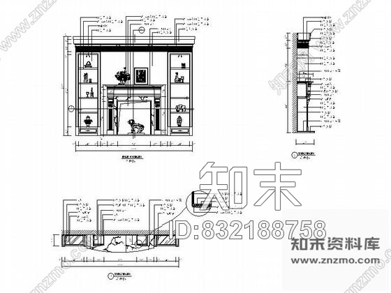 图块/节点欧式餐厅背景墙1立面详图cad施工图下载【ID:832188758】