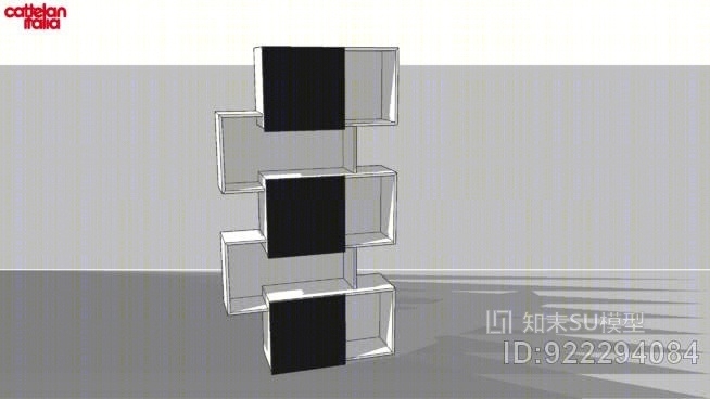 意大利卡特兰尖刻书架SU模型下载【ID:922294084】