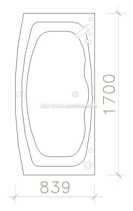 浴缸cad施工图下载【ID:178349180】