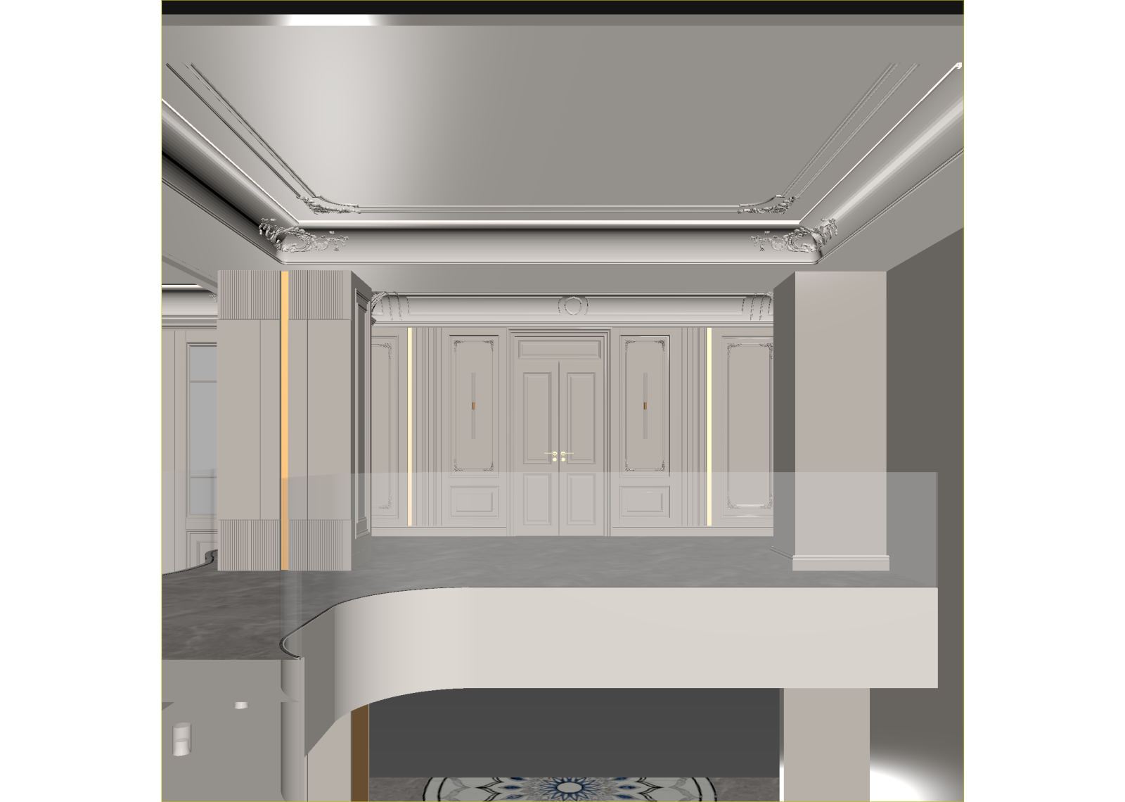 简欧酒店大堂3D模型下载【ID:1215132636】