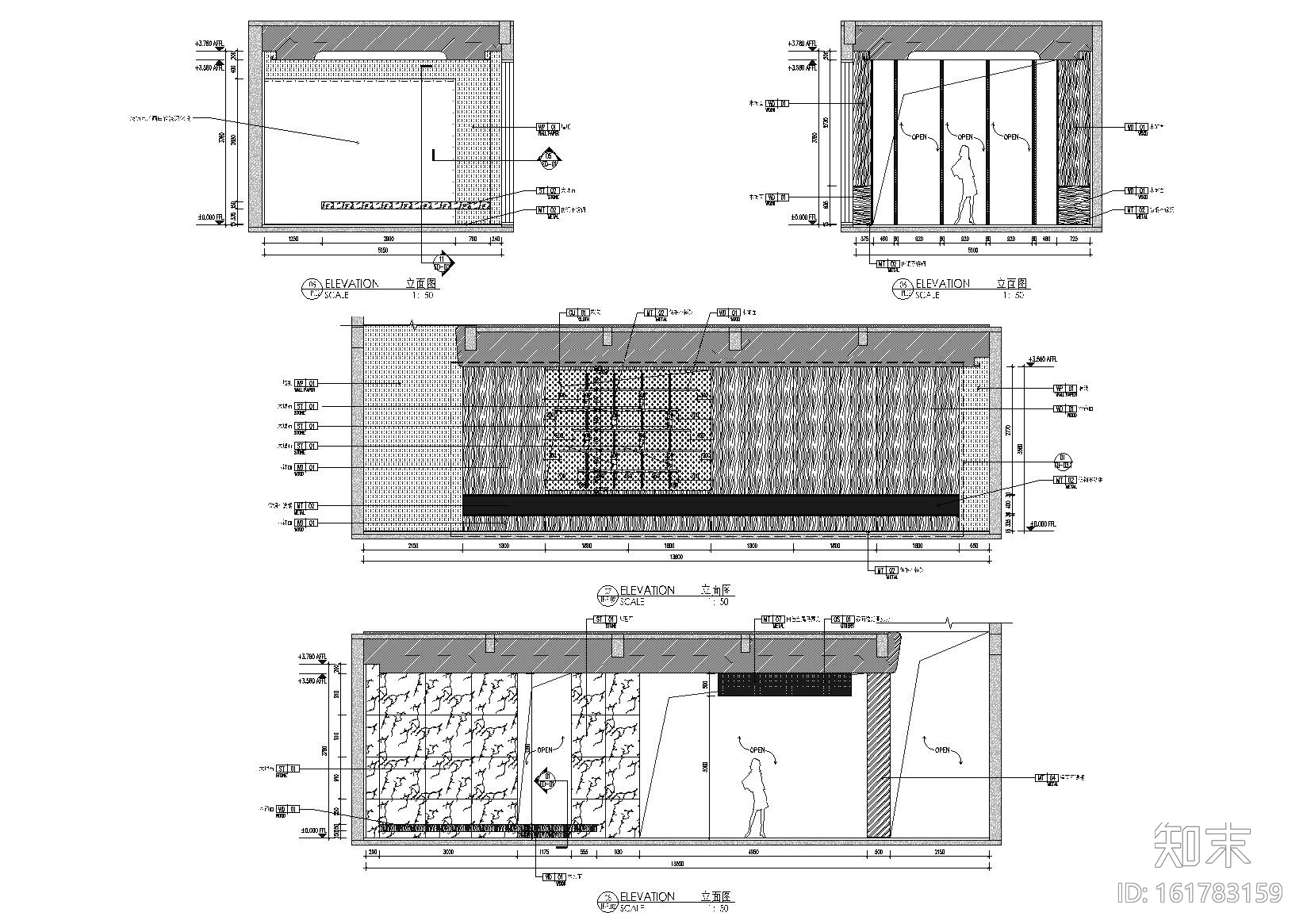 [郑州]G&A_美立方办公会所施工图+官方摄影cad施工图下载【ID:161783159】