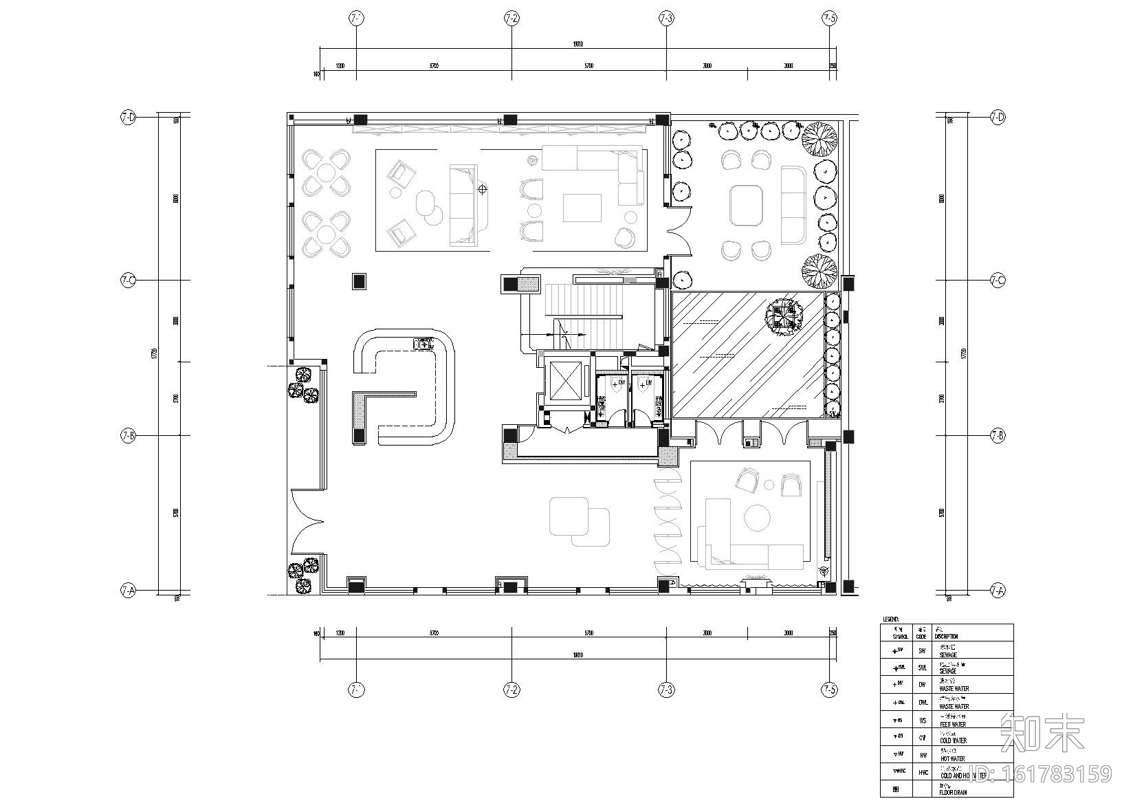 [郑州]G&A_美立方办公会所施工图+官方摄影cad施工图下载【ID:161783159】