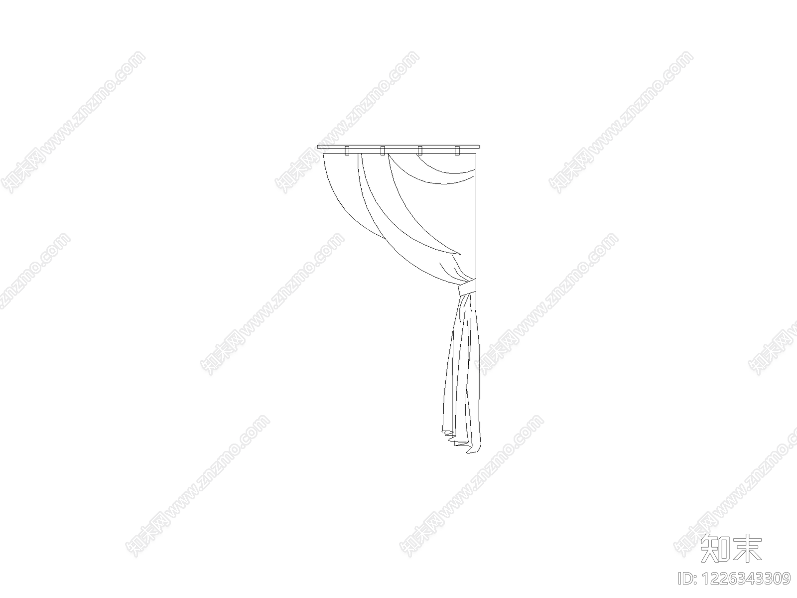 窗帘cad施工图下载【ID:1226343309】