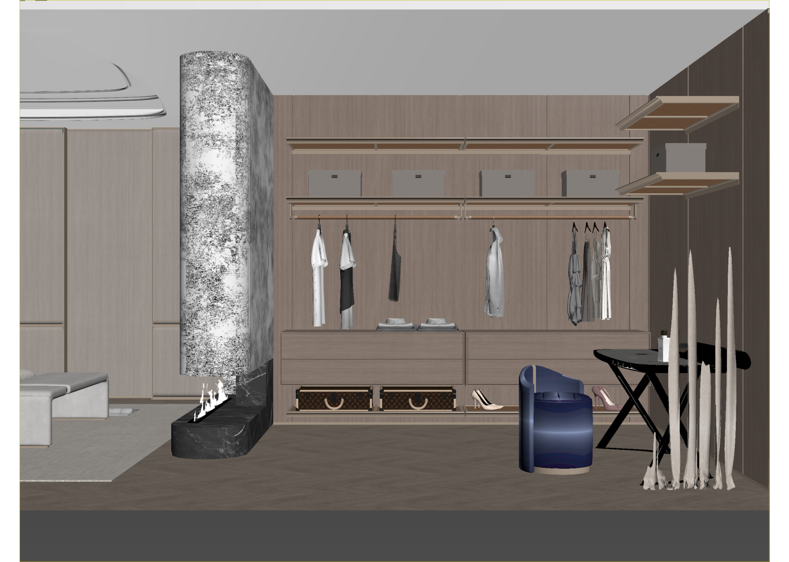 现代衣帽间3D模型下载【ID:1214730647】