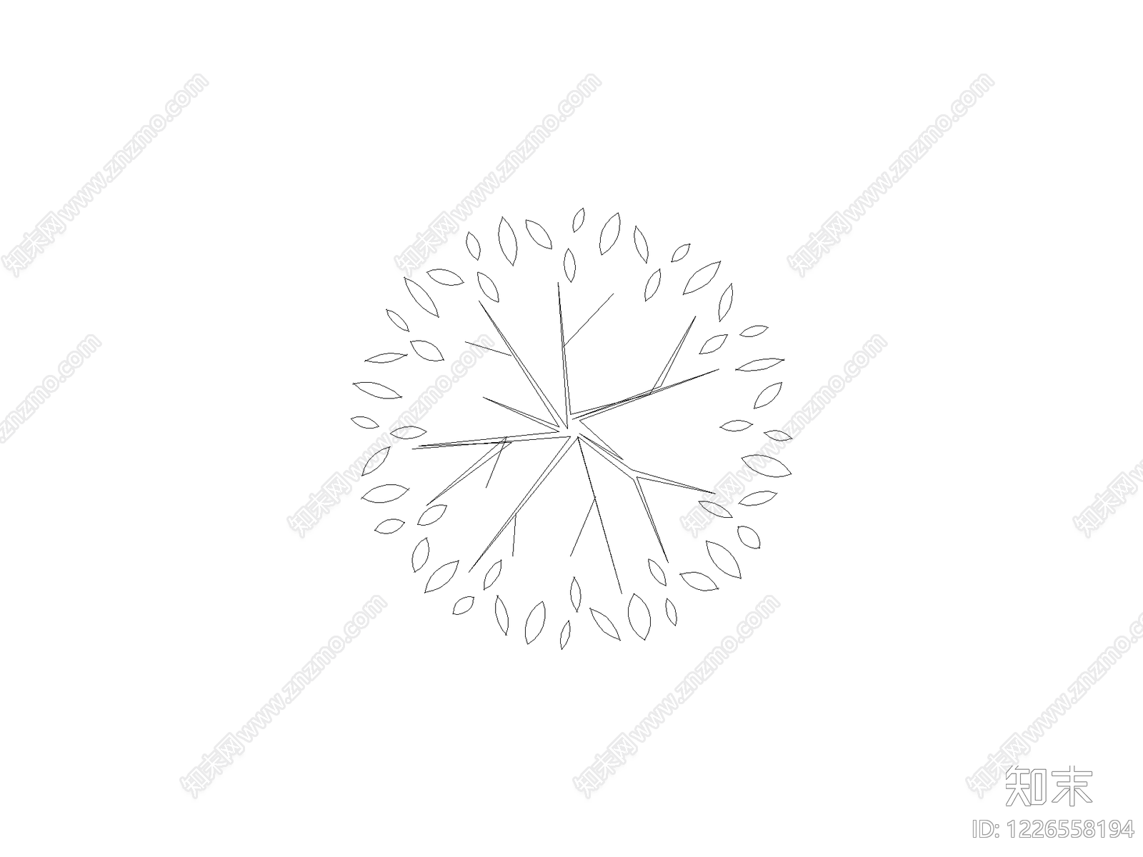 现代花CAD图纸