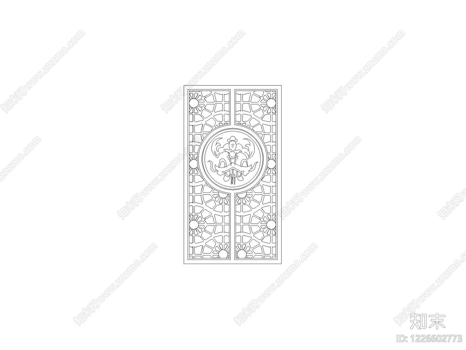 中式,现代格栅装饰构件CAD图纸
