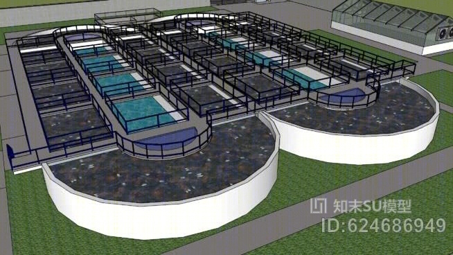 污水处理厂SU模型下载【ID:624686949】