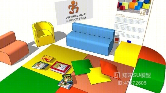 儿童娱乐室SU模型下载【ID:47672605】