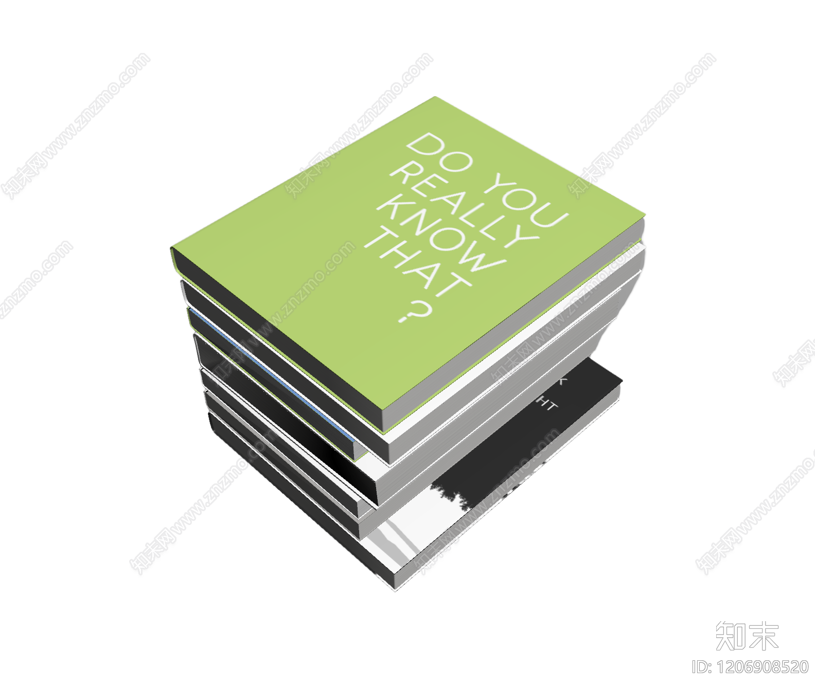 堆叠书籍装饰组合3D模型下载【ID:1206908520】