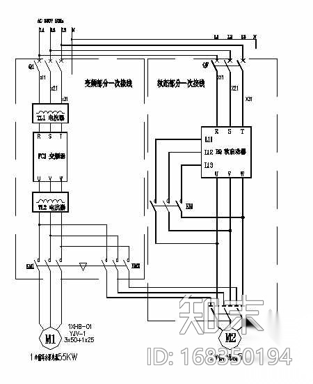 某换热站水泵变频控制原理图cad施工图下载【ID:168350194】