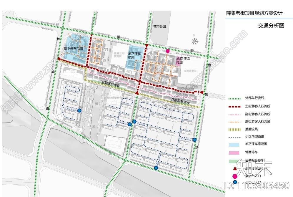 安徽老街仿古步行街区住宅概念规划设计施工图下载【ID:1103405450】