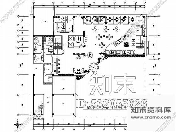 施工图现代中式风酒店大堂装修图含效果cad施工图下载【ID:532055626】