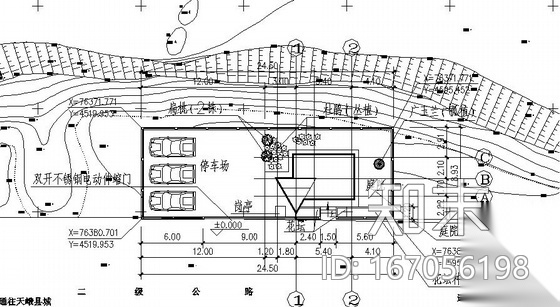 某水电站坝区入口标志性建筑建筑施工图施工图下载【ID:167056198】