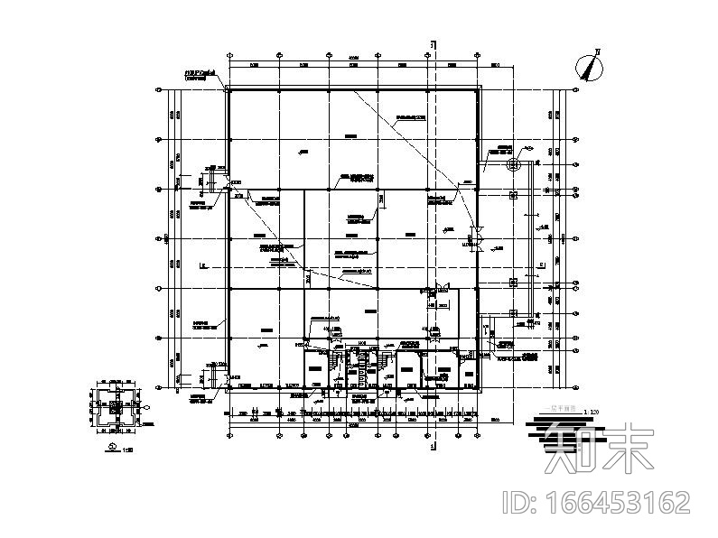 [江苏]单层框架结构烈士纪念馆建筑施工图cad施工图下载【ID:166453162】