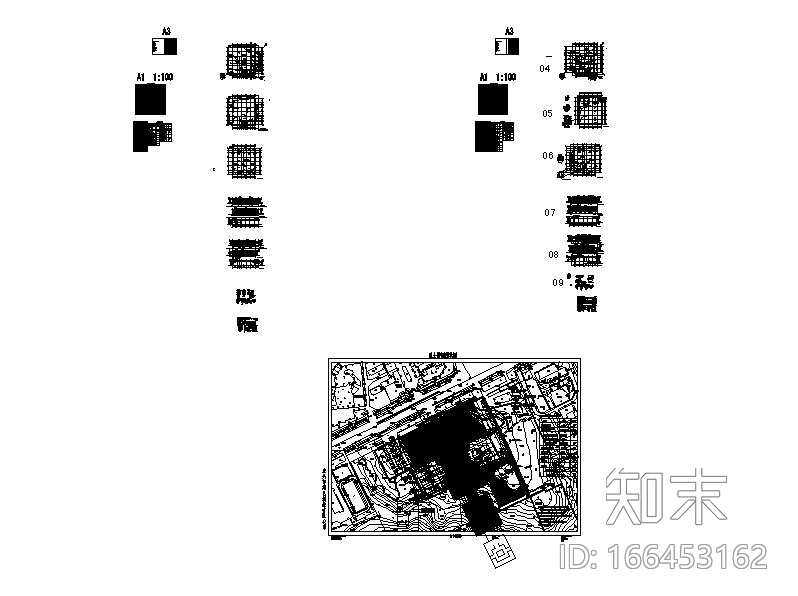 [江苏]单层框架结构烈士纪念馆建筑施工图cad施工图下载【ID:166453162】