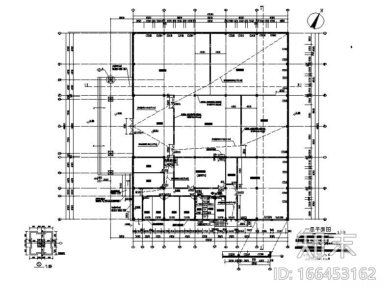 [江苏]单层框架结构烈士纪念馆建筑施工图cad施工图下载【ID:166453162】