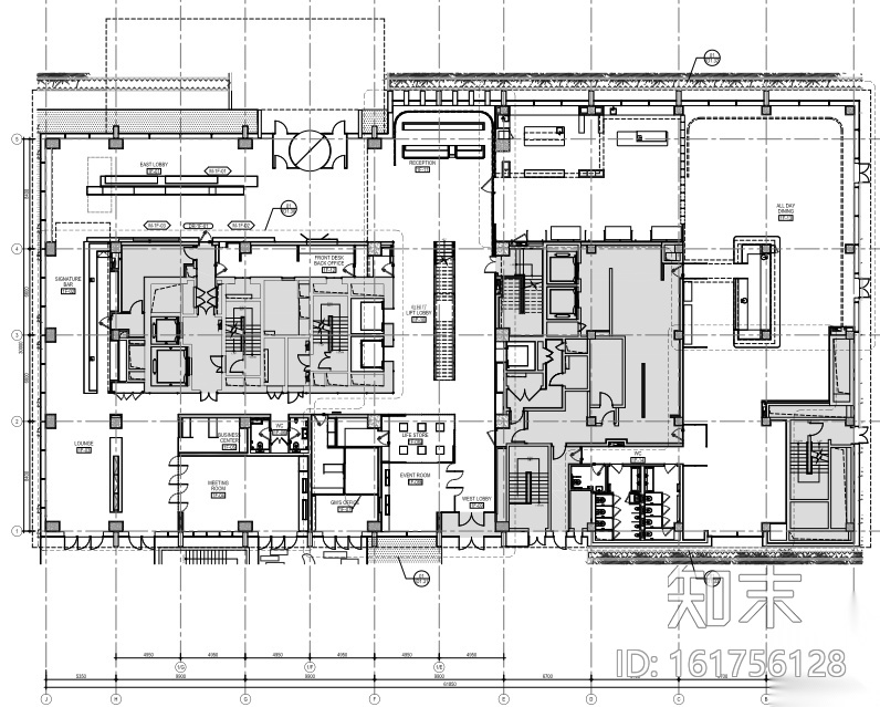 [上海]杨浦朗豪坊商务酒店室内装修施工图cad施工图下载【ID:161756128】