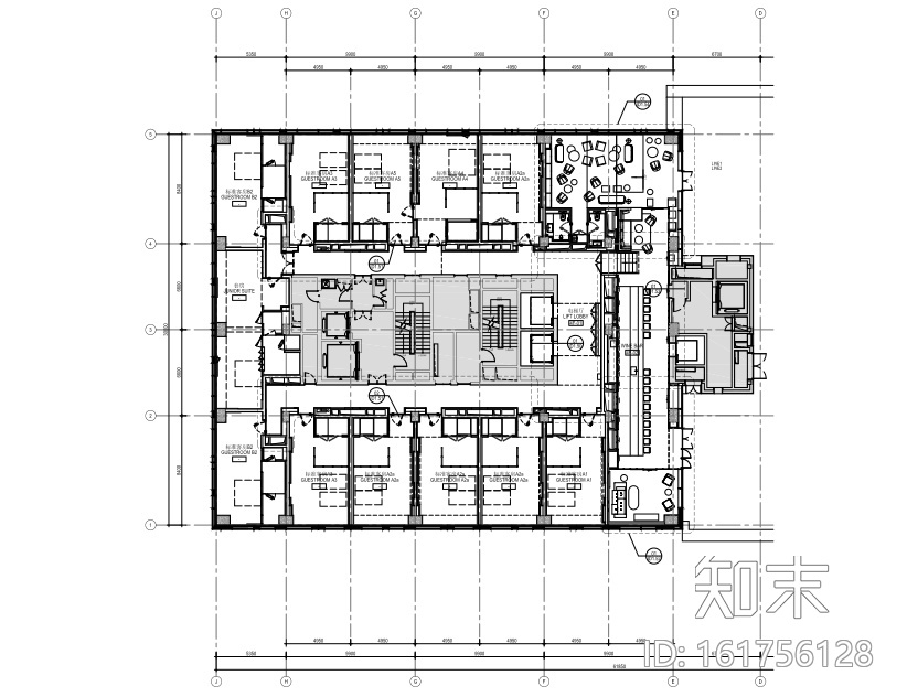 [上海]杨浦朗豪坊商务酒店室内装修施工图cad施工图下载【ID:161756128】