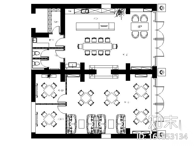 [深圳]某知名会所室内装修图施工图下载【ID:161853134】