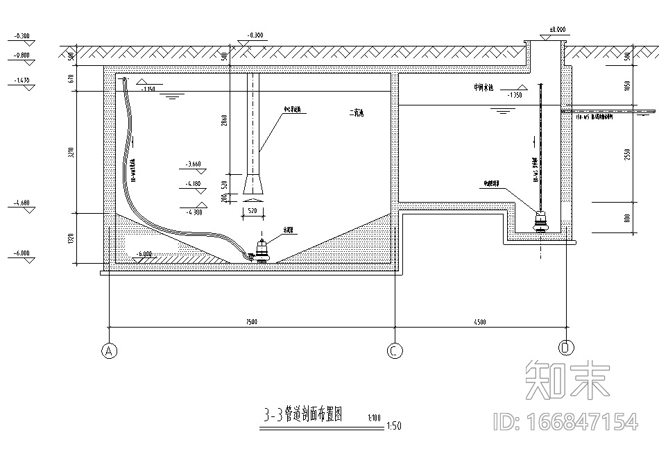 沈阳市某医院污水处理及回用图纸（CAD）施工图下载【ID:166847154】