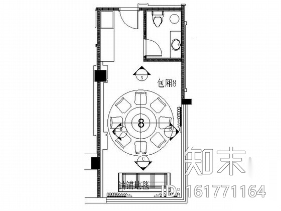 [上海]某奢华饭店包房8装修图cad施工图下载【ID:161771164】