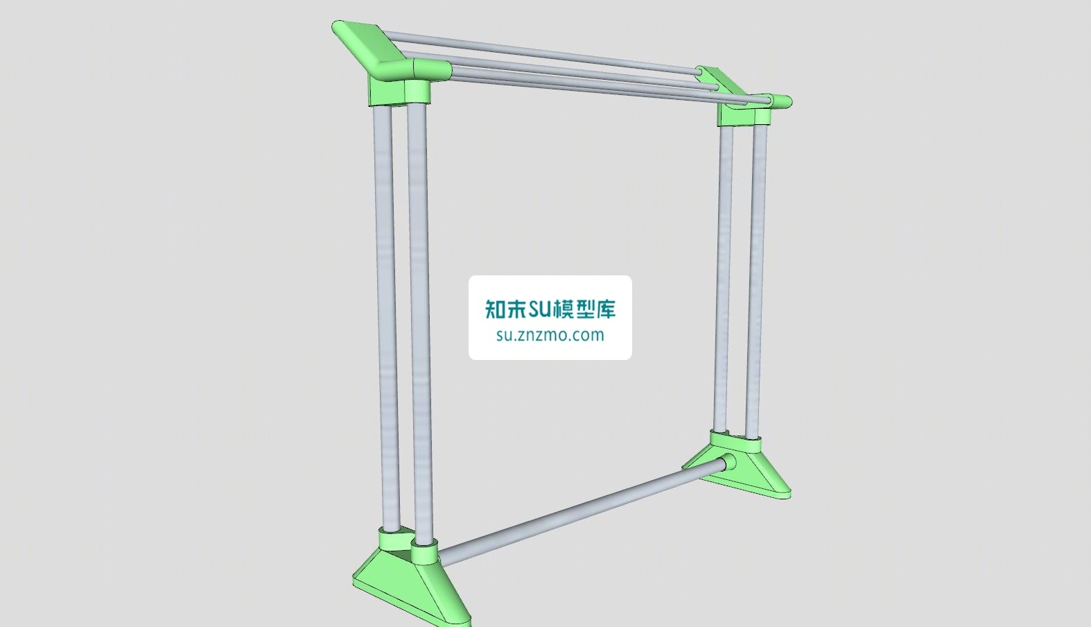 新款双杆晾晒架中岛架SU模型下载【ID:148492269】