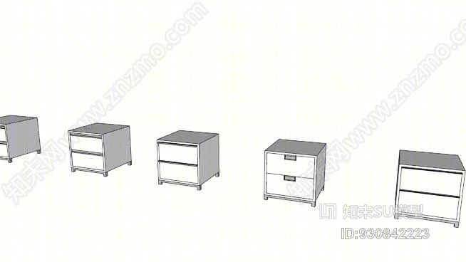 小型床头柜SU模型下载【ID:930842223】