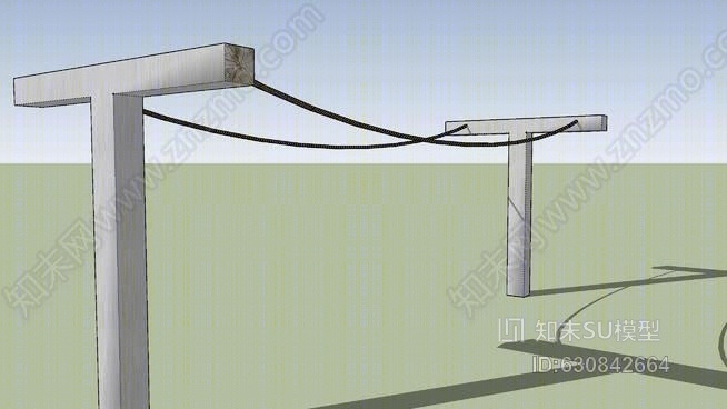 晾衣绳SU模型下载【ID:630842664】