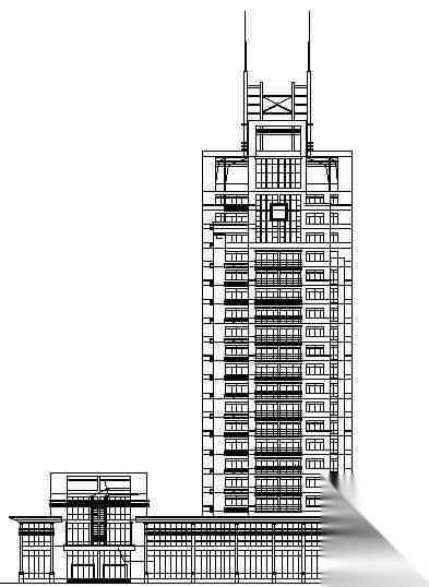 某十九层写字楼建筑方案图cad施工图下载【ID:149937170】