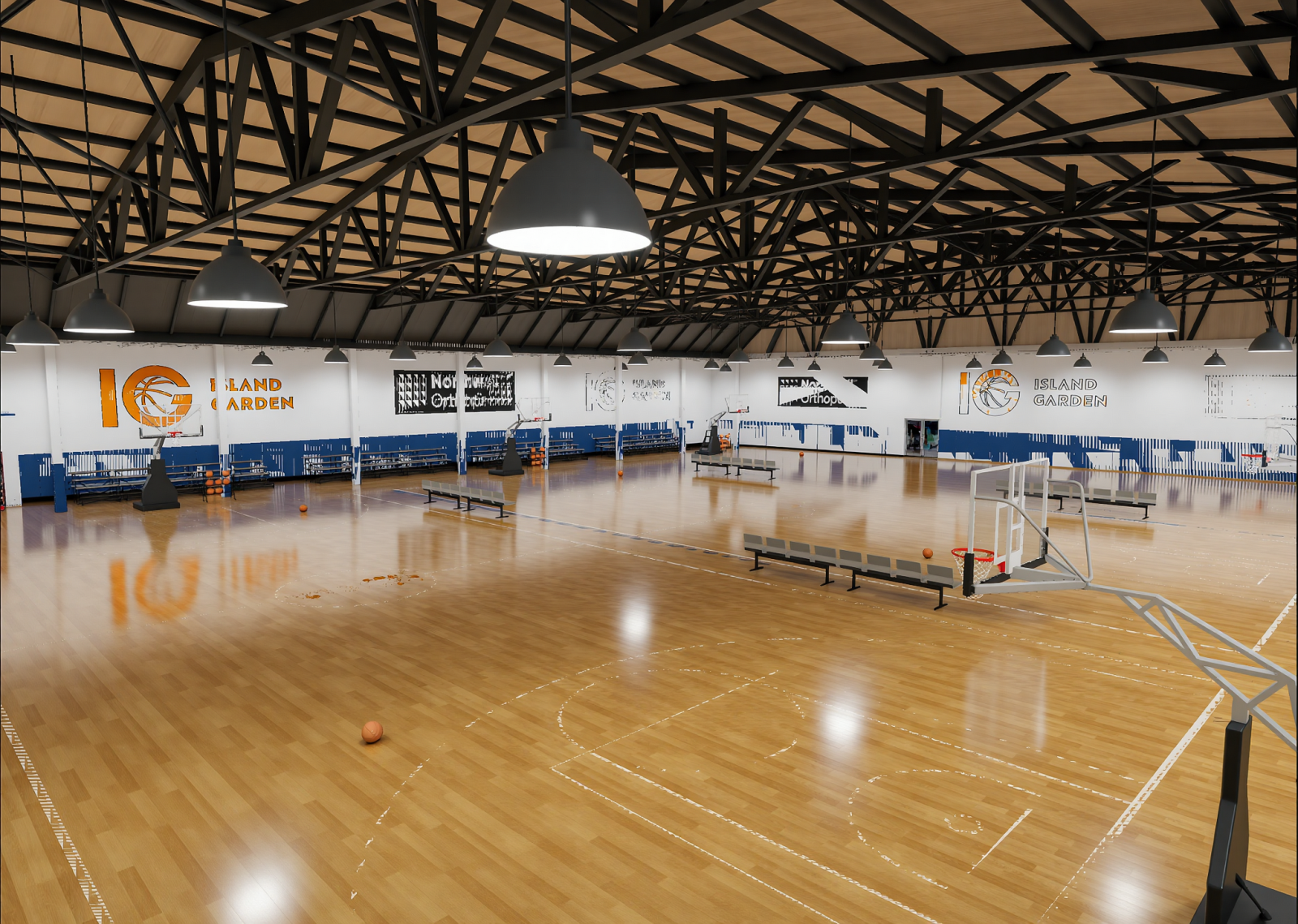 现代篮球场3D模型下载【ID:1214703865】