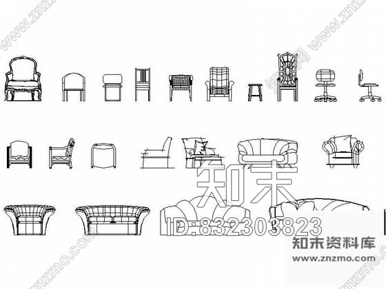 图块/节点豪华家具立面CAD图块下载施工图下载【ID:832303823】