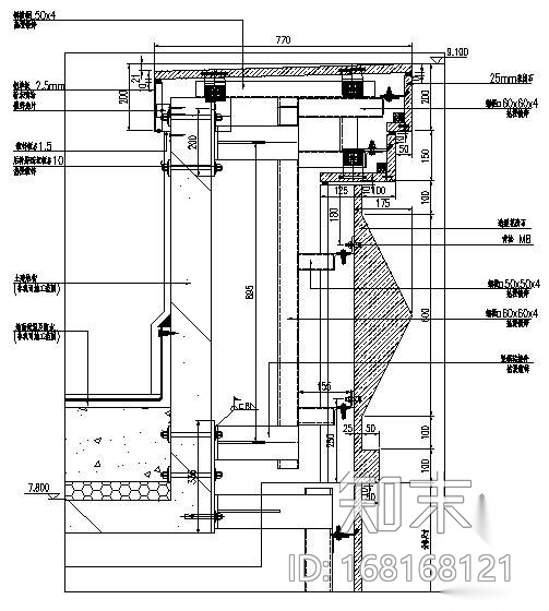 某DY07幕墙分格及节点构造详图cad施工图下载【ID:168168121】
