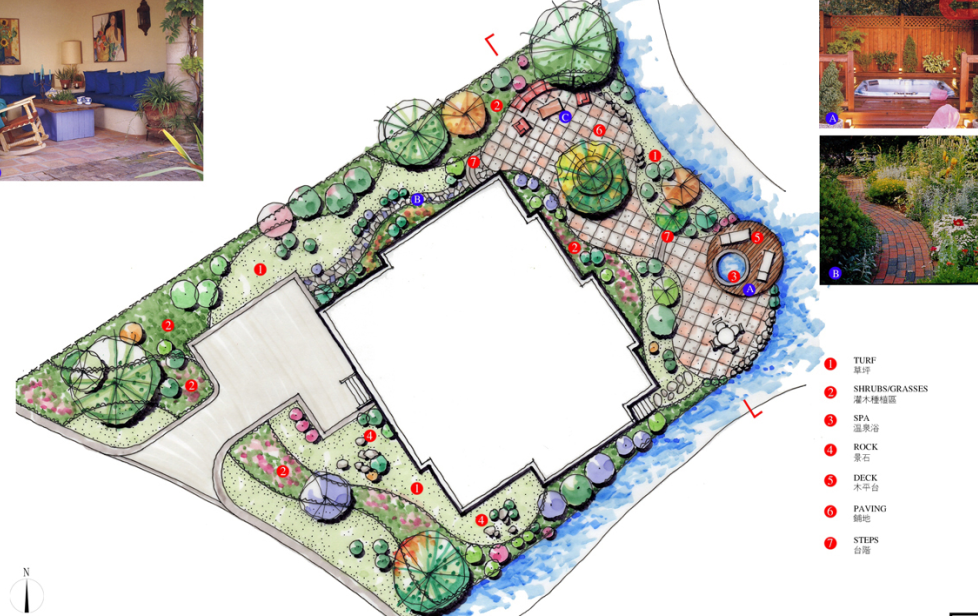 中房森林别墅庭院景观设计3套方案[方案一]cad施工图下载【ID:160919165】