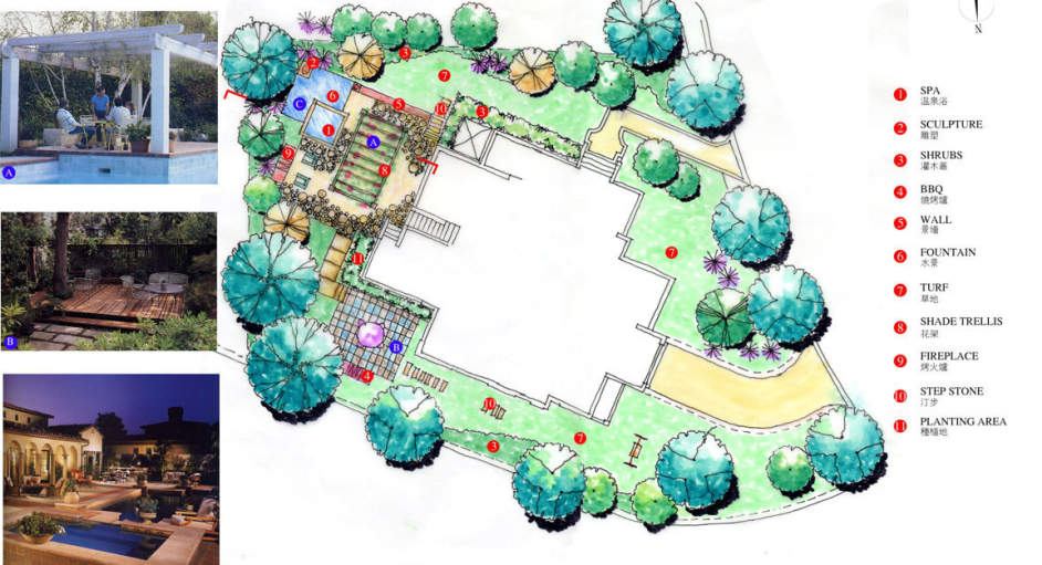 中房森林别墅庭院景观设计3套方案[方案一]cad施工图下载【ID:160919165】