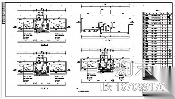 某污水厂生物滤池详图cad施工图下载【ID:167089176】