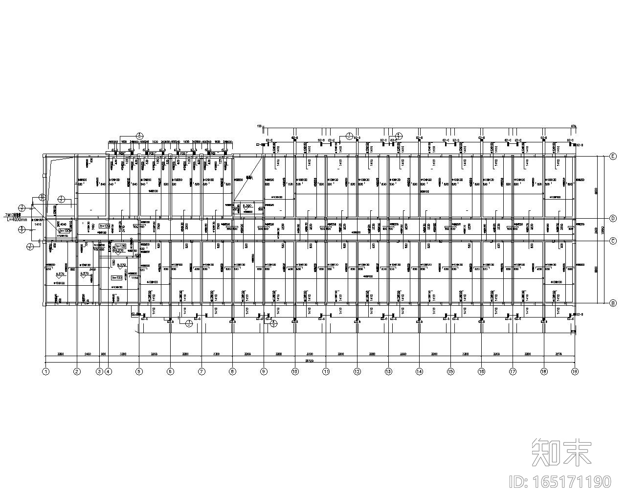 五层学生宿舍楼砖混结构施工图（CAD）cad施工图下载【ID:165171190】