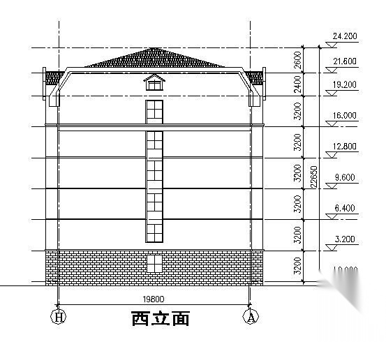 某高校六层宿舍楼建筑方案图cad施工图下载【ID:149849190】