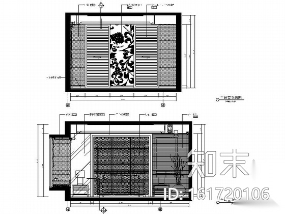 [厦门]典雅风情三居室样板房装修设计施工图（含效果）cad施工图下载【ID:161720106】