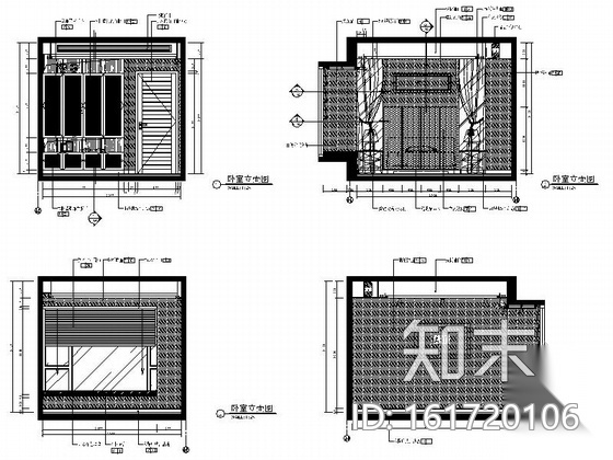 [厦门]典雅风情三居室样板房装修设计施工图（含效果）cad施工图下载【ID:161720106】