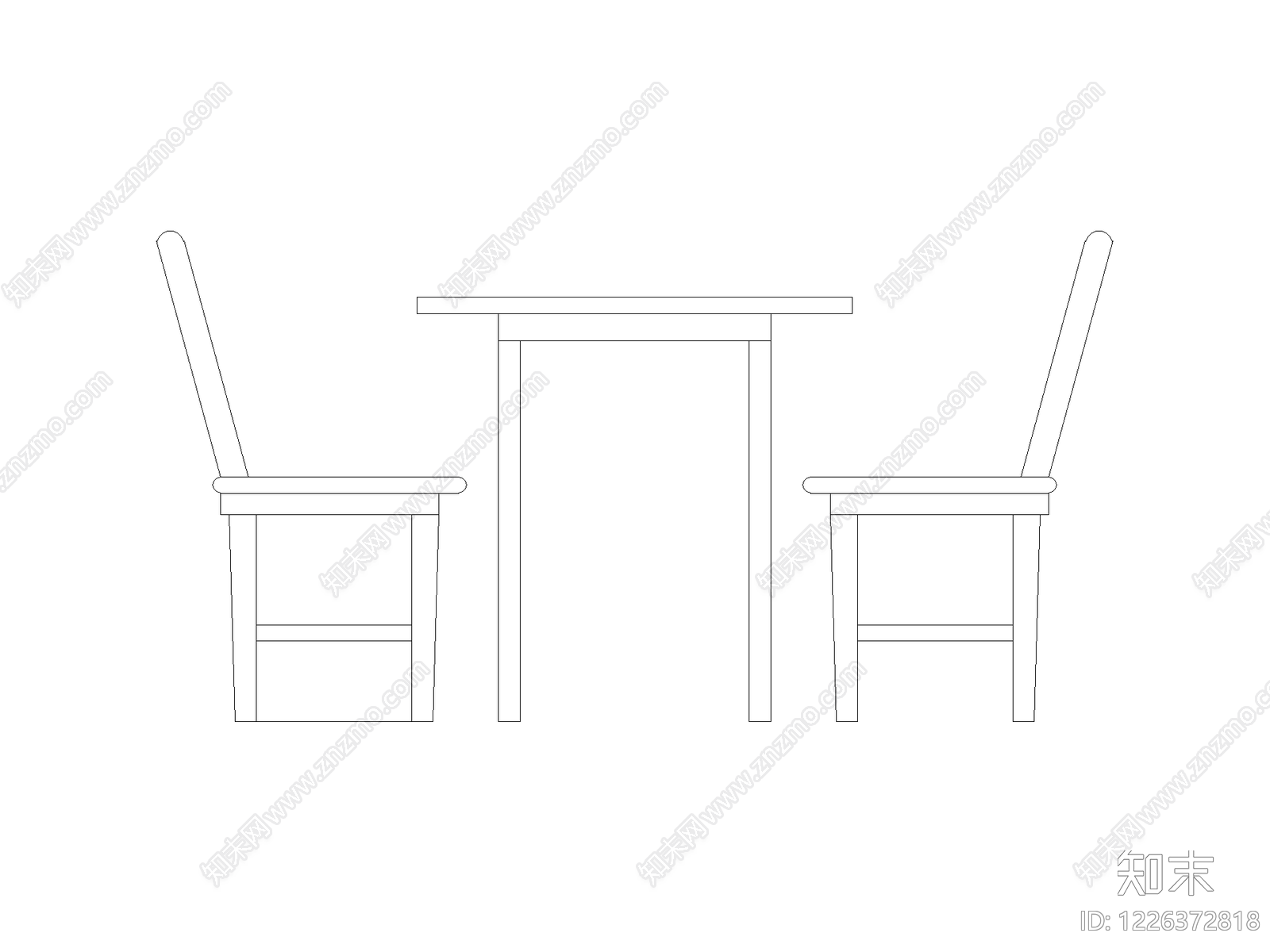 桌椅cad施工图下载【ID:1226372818】