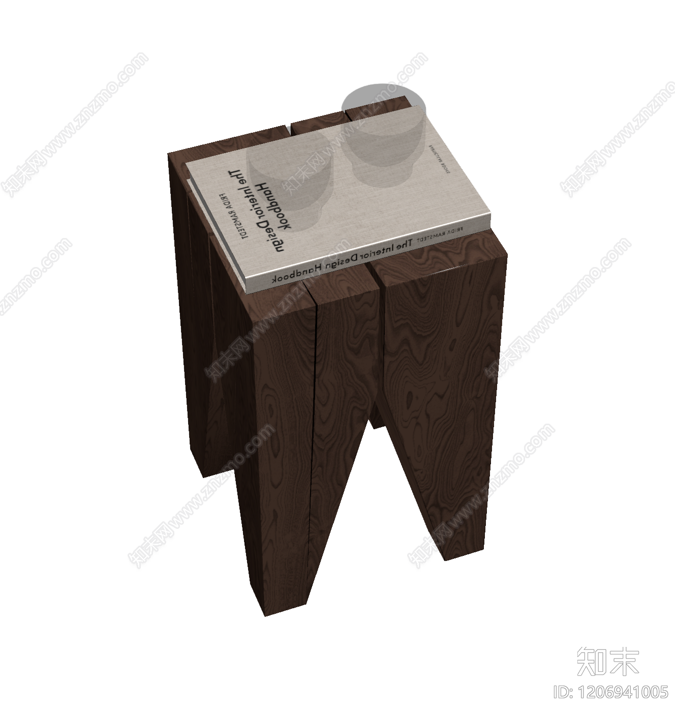 木质造型凳带书3D模型下载【ID:1206941005】