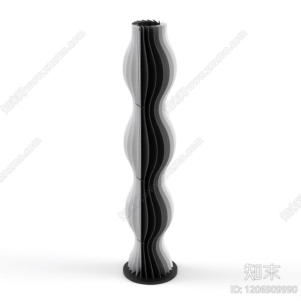 波浪形装饰立柱3D模型下载【ID:1206909990】