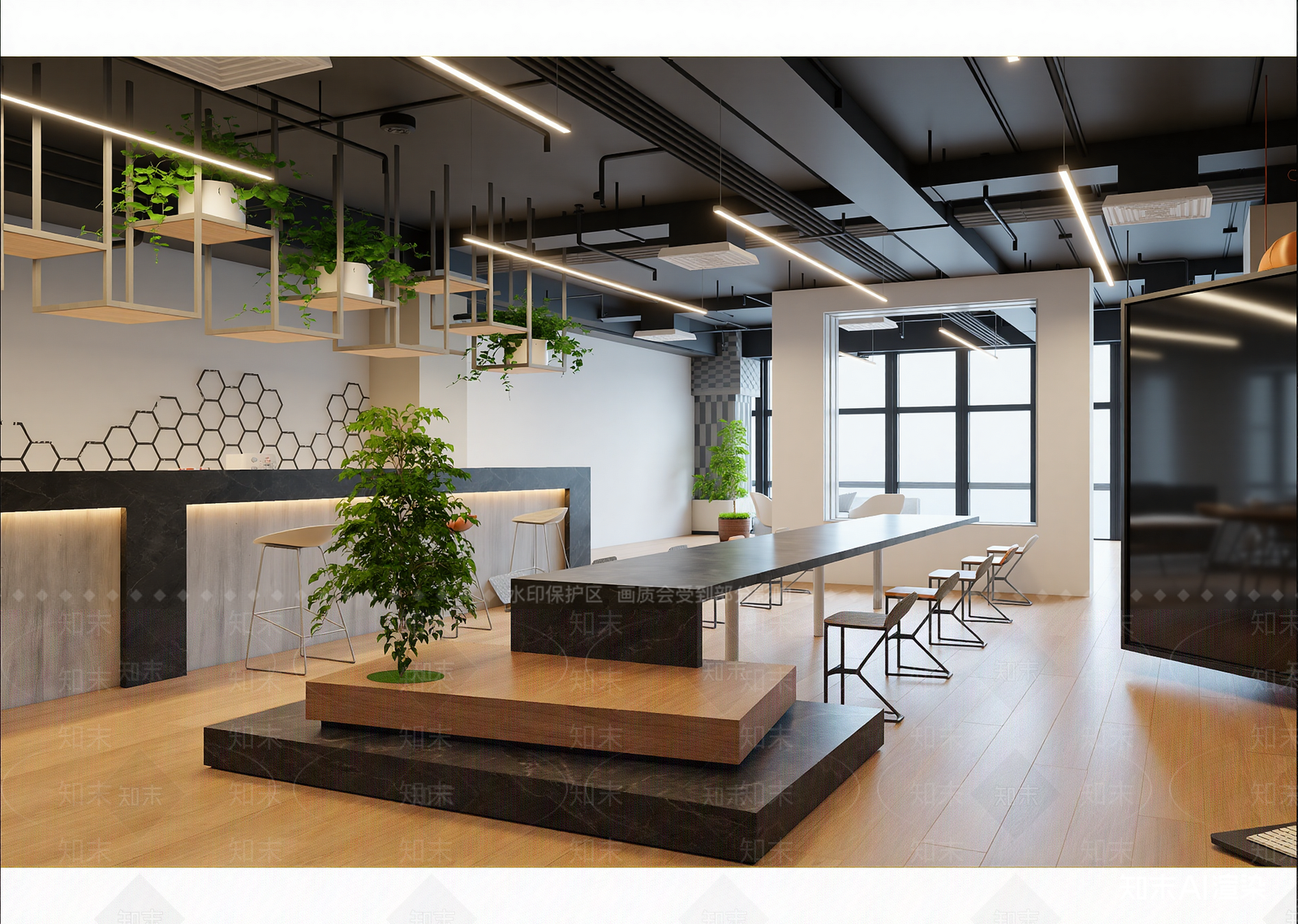 现代办公大厅3D模型下载【ID:1215085568】